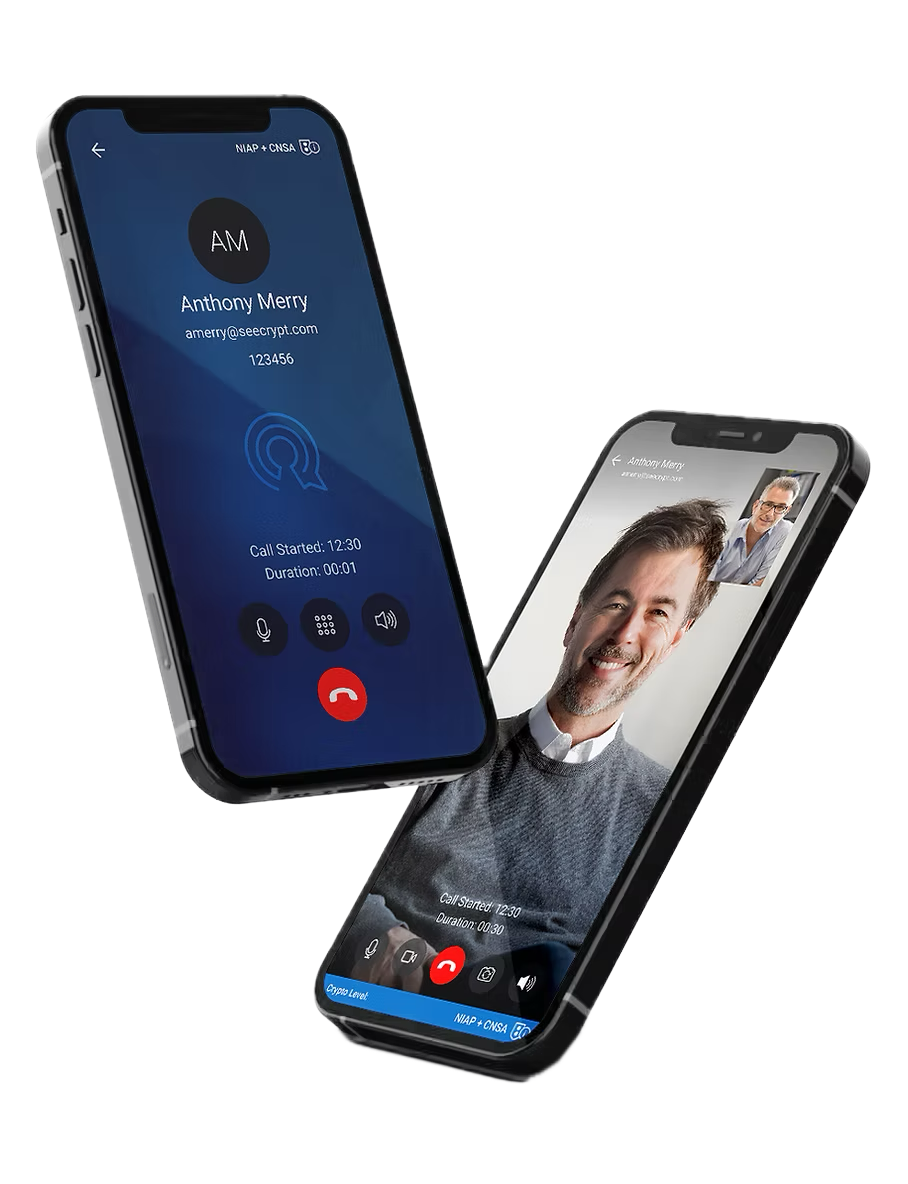 Seecrypt secure video and voice calls